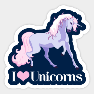 I Love Unicorns Sticker